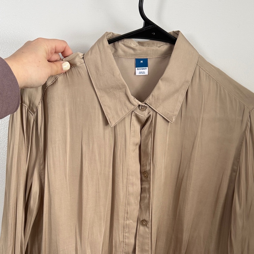 Old Navy Beige Long Sleeve Shirt